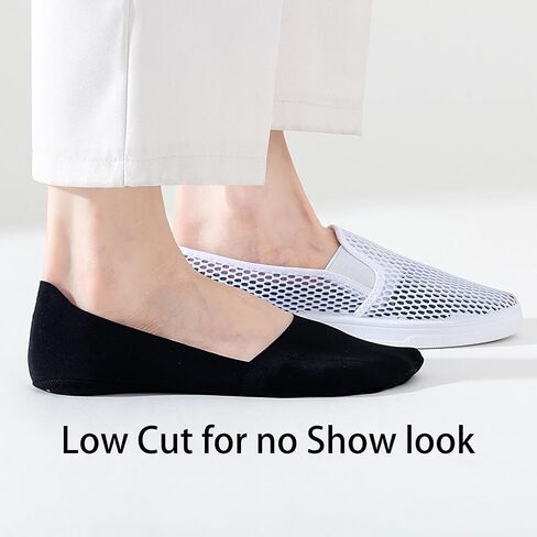 No Show Socks Womens 6 Paris Ice Feeling Surface for Flats Loafers Footies Socks Non Slip Low Cut Socks in Saudi Arabia