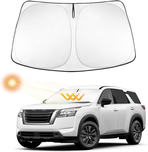 مظلة الزجاج الأمامي INTGET لـ 2005-2020 2021 Nissan Frontier Accessories نافذة السيارة حاجب الشمس واقي الشمس واقي الشمس عاكس الشمس لملحقات Nissan Xterra 2005-2015 (2005-2021) in Kuwait