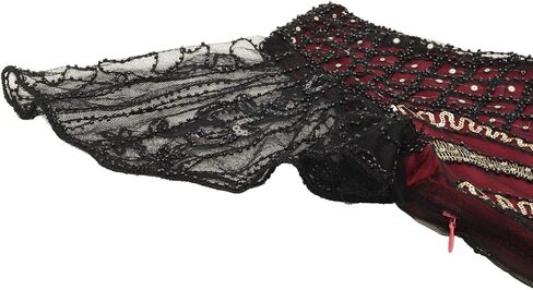 Women 1920s Plus V-Neck Sequin Art Deco Flapper Dress with 20s Gatsby Accessories Set in Kuwait