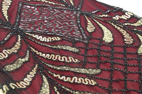 Women 1920s Plus V-Neck Sequin Art Deco Flapper Dress with 20s Gatsby Accessories Set in Kuwait