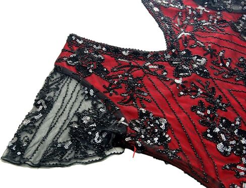 Women 1920s Plus V-Neck Sequin Art Deco Flapper Dress with 20s Gatsby Accessories Set in Kuwait