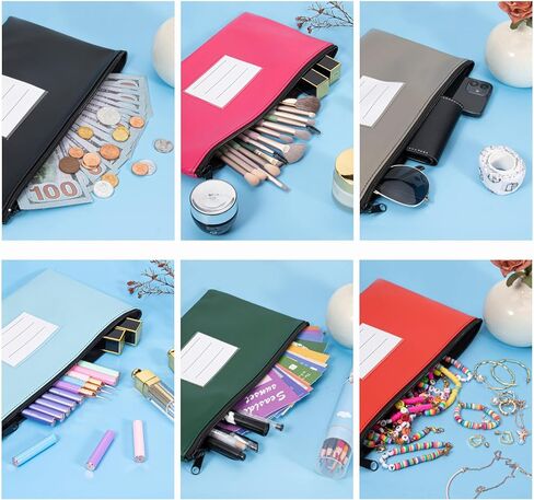 Isink 7 Pack Money bags with zipper for cash,11.2x6.3 inches Money pouches for cash,Bank deposit bags with zipper (7 Colors) in Saudi Arabia