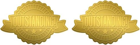 Great Papers! Outstanding Ribbon Embossed and Gold Foil Certificate Seal, 1.75", 48 Count (20104102) in Kuwait