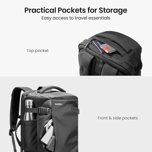 حقيبة ظهر للسفر من تومتوك، سعة 40 لتر، حقيبة سفر منظمة إلكترونيًا، S in Kuwait