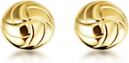 Claddagh Gold 14K Yellow Gold Volleyball Sports Stud Earrings in Saudi Arabia