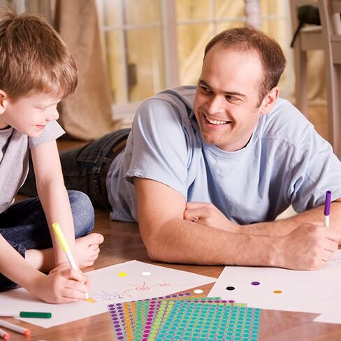 6160 قطعة من النقاط الملونة، ملصقات منقطة مستديرة 6 مم، ملصقات نقاط ملونة، ملصقات ترميز الألوان، ملصقات منقطة صغيرة مستديرة، ملصقات ترميز الألوان لمستلزمات المكتب المنزلية، 22 لونًا (6 مم) in Kuwait