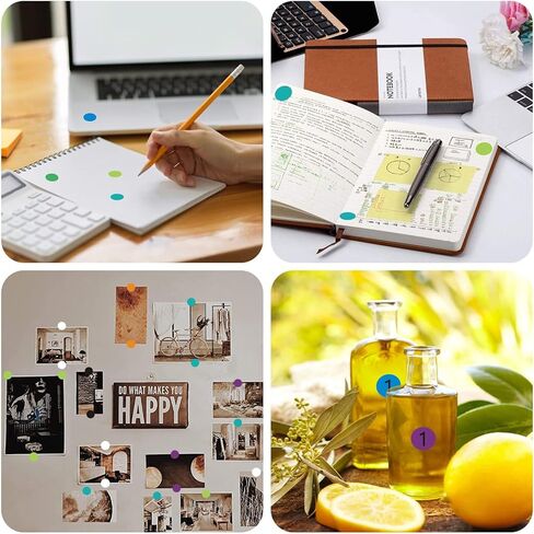 6160 قطعة من النقاط الملونة، ملصقات منقطة مستديرة 6 مم، ملصقات نقاط ملونة، ملصقات ترميز الألوان، ملصقات منقطة صغيرة مستديرة، ملصقات ترميز الألوان لمستلزمات المكتب المنزلية، 22 لونًا (6 مم) in Kuwait