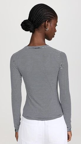 rag & bone Women's Luca Stripe Long Sleeve Tee in Saudi Arabia