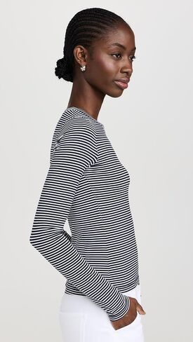 rag & bone Women's Luca Stripe Long Sleeve Tee in Saudi Arabia