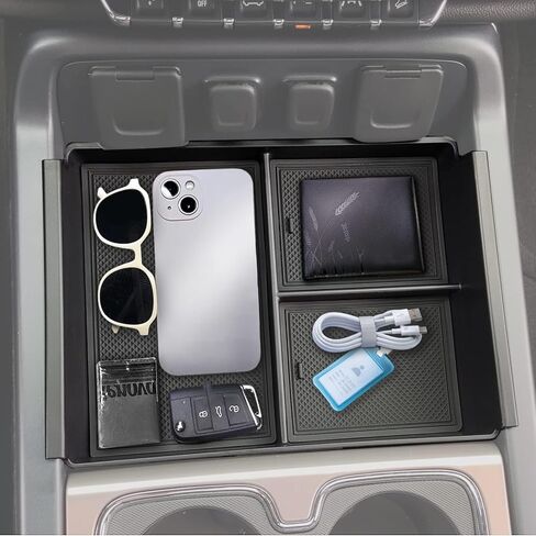 Center Console Organizer Tray Armrest Storage Box Compatible with 2014-2018 GMC Sierra/Chevy Silverado 1500 ，2015-2019 GMC Sierra/Chevy Silverado 2500HD 3500HD Truck Accessories in Saudi Arabia