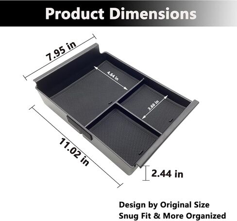 Center Console Organizer Tray Armrest Storage Box Compatible with 2014-2018 GMC Sierra/Chevy Silverado 1500 ，2015-2019 GMC Sierra/Chevy Silverado 2500HD 3500HD Truck Accessories in Saudi Arabia