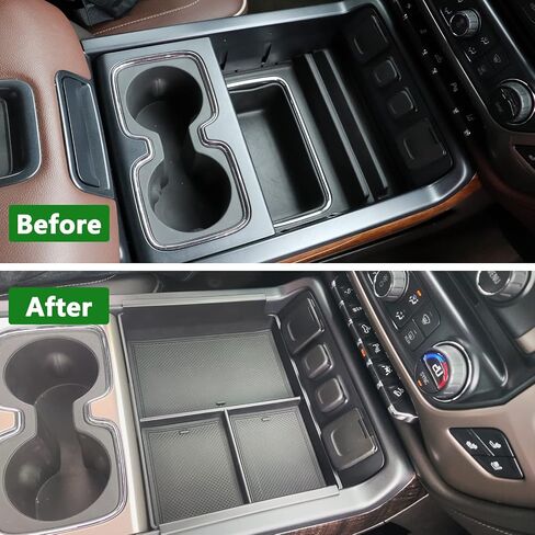 Center Console Organizer Tray Armrest Storage Box Compatible with 2014-2018 GMC Sierra/Chevy Silverado 1500 ，2015-2019 GMC Sierra/Chevy Silverado 2500HD 3500HD Truck Accessories in Saudi Arabia