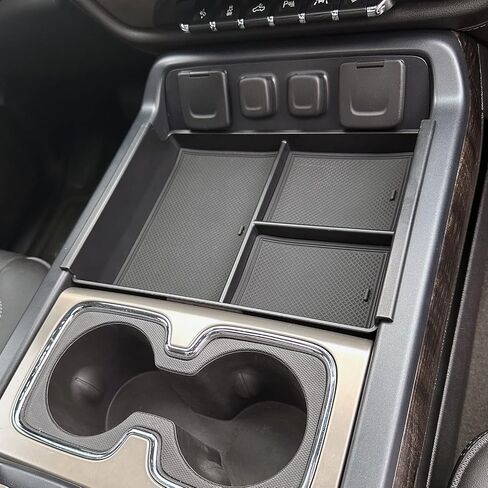 Center Console Organizer Tray Armrest Storage Box Compatible with 2014-2018 GMC Sierra/Chevy Silverado 1500 ，2015-2019 GMC Sierra/Chevy Silverado 2500HD 3500HD Truck Accessories in Saudi Arabia