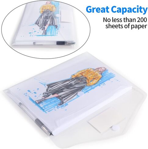 OUTYLTS 11 Pack Plastic Poly Filing Envelopes, Clear Document Folders US Letter A4 Size File Envelopes with Label Pocket & Paste Button for School Home Work Office Organization, 6 Assorted Color in Saudi Arabia