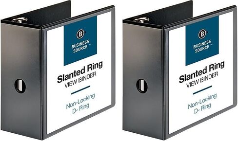 Business Source Basic D-Ring View Binders, 5", Black in Kuwait
