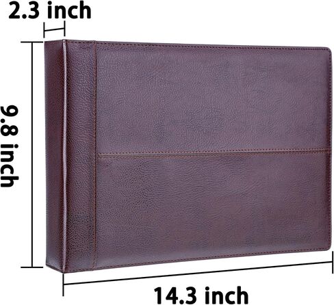 Antner 7 Ring Business Checkbook Binder for Business Checks, 600 Checks Capacity, PU Leather Check Binder with Zipper Pouch, Executive Check Book Binder Holder Portfolio for 9 x 13" Sheets, Black in Saudi Arabia
