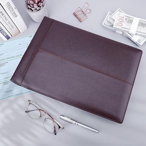 Antner 7 Ring Business Checkbook Binder for Business Checks, 600 Checks Capacity, PU Leather Check Binder with Zipper Pouch, Executive Check Book Binder Holder Portfolio for 9 x 13" Sheets, Black in Saudi Arabia