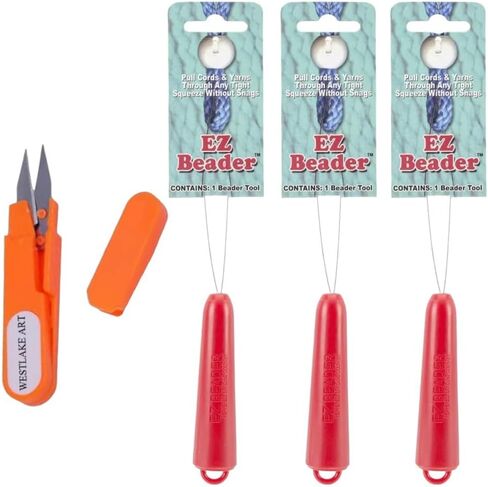 أداة Westlake art EZ Beader، أداة EZ Red Bead Looper، تصميم مضغوط، مثالية لصنع المجوهرات والمشروعات اليدوية، البناء، سهلة الاستخدام، حزمة مع مقص التطريز [3 عبوات] in Saudi Arabia