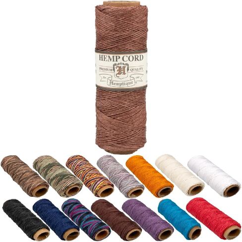 Craft County 100% Hemp Cord Spools – 205 ft (62.5m) Crafting Cord with a Polished Finish – Light Brown (0.5mm) in Saudi Arabia