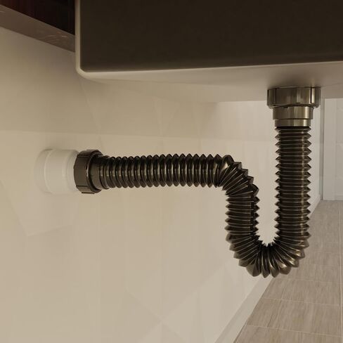 EasyDrain Ref. 030701-4100 Chromed Polypropylene Plastic Expandable & Flexible 1-1/2" Threaded Female Nuts on Both Sides in Kuwait