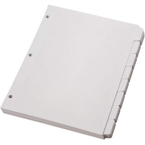 Oxford Blank Write On Binder Dividers, 1/5 Cut Tabs, 3 Hole Punch Dividers in 5 Tab Sets, 100 Dividers, 20 Sets, White (89981)