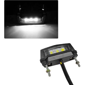 Motorcycle LED License Plate Light 6K, 12V Universal Bright LED License Plate Lamp Rear Brake Taillight, Waterproof 6K Tail Light License Plate Mount Brake Lamp for Motorbike
