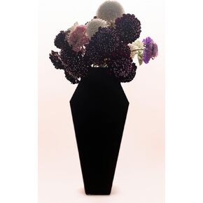 Decorative Black Coffin Shaped Flower Vase, 9 x 4 inches