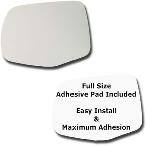 Mirror Glass + Full Size Adhesive Pad for 2016-2022 Honda Pilot Driver Side Replacement (2016 2017 2018 2019 2020 2021 2022 16 17 18 19 20 21 22)