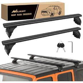 Nilight Roof Rack Cross Bars Fit for Jeep Wrangler 2007-2024 08 09 20 21 22 23 JK JL Gladiator JT 2 & 4 Door Aluminum Rails Crossbars with Anti-Theft Lock for Rooftop Cargo Carrier Luggage Box Tent