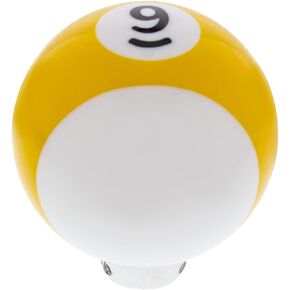 United Pacific 70758 Yellow Striped '9' Ball Gearshift Knob