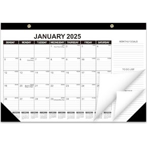 Desk Calendar 2023-2024 - 18 Months Calendar 17" × 11.5" Desk Calendar from June. 2023 to December 2024 with Julian Date, Monthly Goals, To-do List, Notes for Home School Office