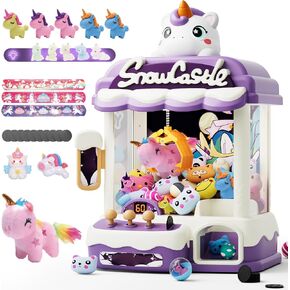 Claw Machines for Kids,Unicorns Toys for Girls Age 6+,Candy Machine Candy Dispenser Machine Arcade Games Mini Vending Machine with Slap Bracelet,Claw Game Machine,Christmas Birthday Gifts