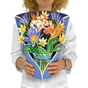 Freshcut Paper Pop Up Cards, Sunflowers, 12 inch Life Sized Forever Flower Bouquet 3D Popup Greeting Cards with Note Card and Envelope