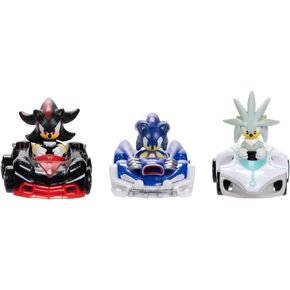 Sonic The Hedgehog Vehicles 3-Pack 1:64 Die-Cast, Include Sonic – Speed Star, Tails – Whirlwind Sport and Dr. Eggman – Egg Booster