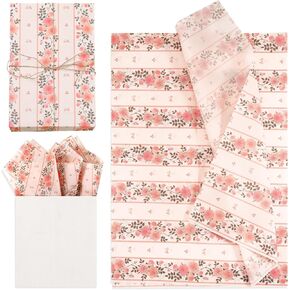 30pcs Pink Rose Bow Tissue Paper, 14x20 Inch Packaging Tissue Paper Gift Wrap Paper Pink Rose Bow Tissue Paper Sheets for Gift Bag Packaging Wedding