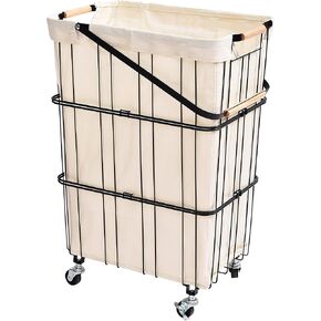 Oceanstar Mobile Rolling Storage Laundry Basket Cart with Handle - WLS1736