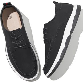 Waluzs Casual Shoes for Men Lace Up Loafers Formal Dresss Shoes Breathable Men's Boat Shoes Memory Foam Insloes Walking Shoes