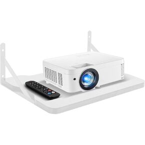 White Small Mini Projector Shelf/Projector Wall Mount Floating Shelf/Router Shelf/Modem Cable Box Shelf/Projector Rack Holder/Projector Mount by MDF