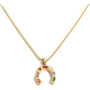 18k Plated Gold Horseshoe Necklaces Lucky Horseshoe Necklace Delicate Gold Necklace Tiny Horseshoe Necklace Jewelry for Women