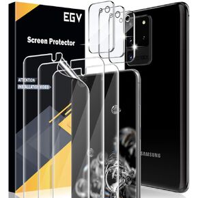 عبوتان من EGV لواقي شاشة الخصوصية الفائق لهاتف Samsung Galaxy S21 [ليس زجاجيًا]، متوافق مع بصمات الأصابع، خالٍ من الفقاعات، مع أداة تركيب سهلة، تغطية كاملة لهاتف S21 Ultra مقاس 6.8 بوصة in Kuwait