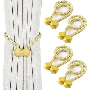 4 Pack Beige Magnetic Curtain Tiebacks for Wall Drapes Decorative Curtain Holdbacks Window Treatment Holdbacks for Home Outdoor Bedroom Office Decorative Curtain Outdoor Elegant Decorative Tie Backs
