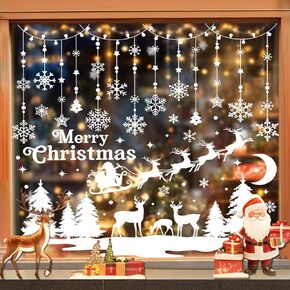 Christmas Window Clings 209pcs, 9 Sheets Christmas Window Stickers, Christmas Window Decorations, Snowflake Window Clings, Window Clings Christmas Decorations, Christmas Window Decals