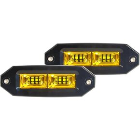 BESTZHEYU Flush Mount LED Pods, 40W Amber LED Work Light Flush LED Light Bar Bumper Driving Lights Off Road LED Pod Lamp Backup for ATV UTV SUV Truck Boat