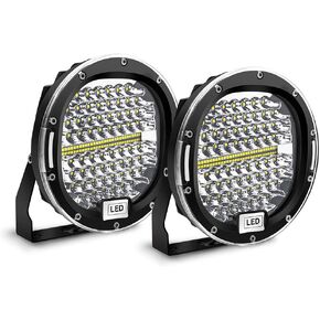 Safego Round LED Light Bar 7 inch Round Offroad lights 2Pcs 300W 30000Lm Waterproof Spot Beam led Driving Lights Work Light led pods Compatible with Truck Suv Atv Tractor Boat