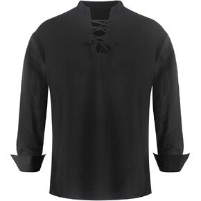 Men's Medieval Shirts, Renaissance Costume for Viking Pirate Halloween Cosplay