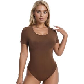 + MD سالوبيت نسائي برقبة دائرية وأكمام قصيرة، قمصان علوية لتنحيف الخصر، تي شيرت أساسي in Kuwait