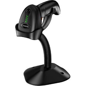 Bluetooth Barcode Scanner with Stand，2.4G Wireless & USB 2D QR Handheld Barcode Reader Scanner for Library Book, Warehouse Inventory, Store