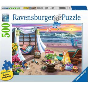 Ravensburger Cabana Retreat Puzzle - 500 Piece Large Format Jigsaw | Unique Softclick Technology | Sturdy & Glare Free | Created by Renowned Artist Nancy Wernersbach