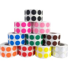 Color Code Labels in Bulk 10 Colors of Half Inch Round 1000 Per Color 10000 Total Dot Labels Self Adhesive Color Code Stickers