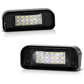 VIPMOTOZ Full LED License Plate Light For 2000-2006 Mercedes-Benz W220 S-Class AMG - 6000K Diamond White, 2-Pieces Tag Lamp Assembly Replacement